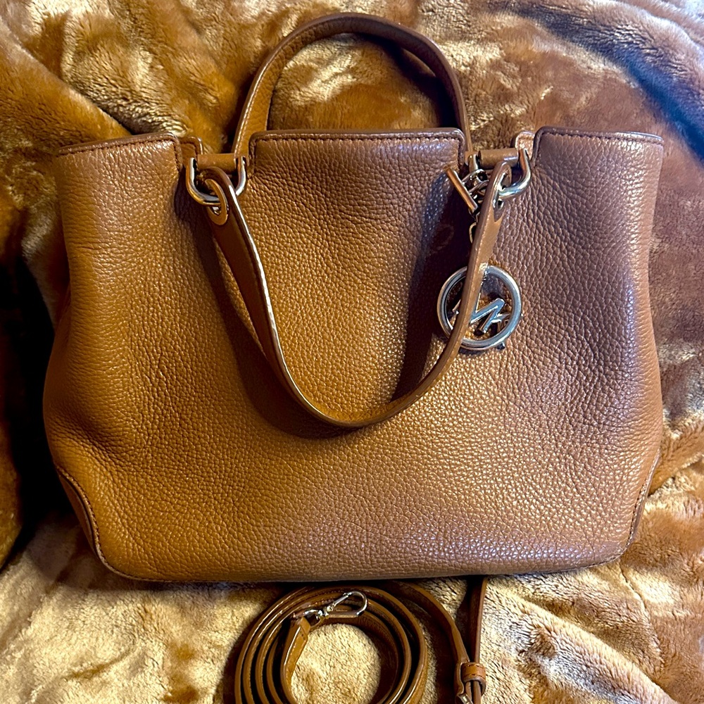 Michael Kors Tan (Caramel) Leather Crossbody or Handbag